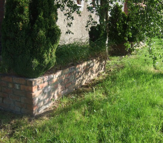 Grass area beside roundabout