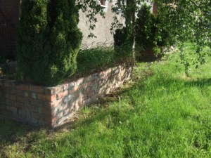 Grass area beside roundabout